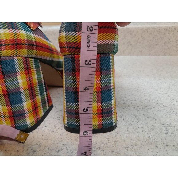 Madden Womens Chunky Heel Y2K Plaid Preppy Strap Size 6.5 Shoes - Picture 7 of 11